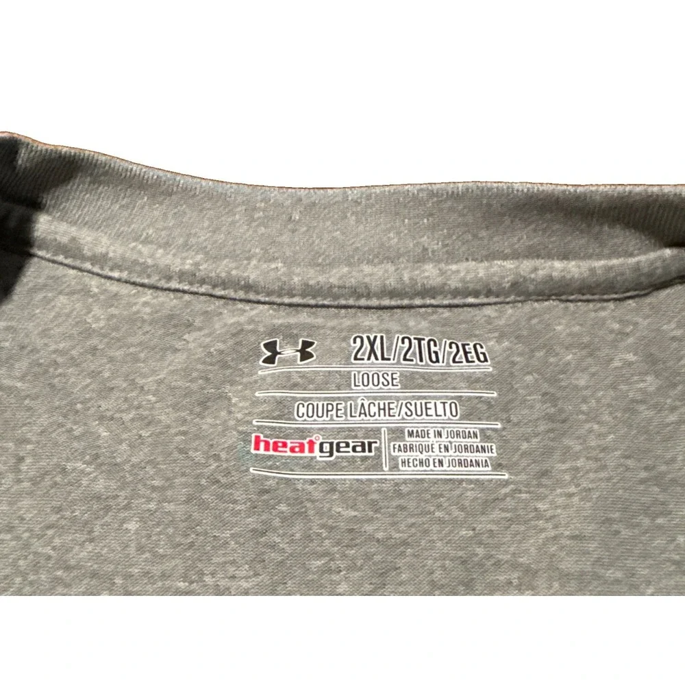 Under Armour Men's T shirt 2XL Loose Crew Neck HeatGear Gray NWT